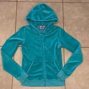 Juicy couture teal zip up hoodie size M